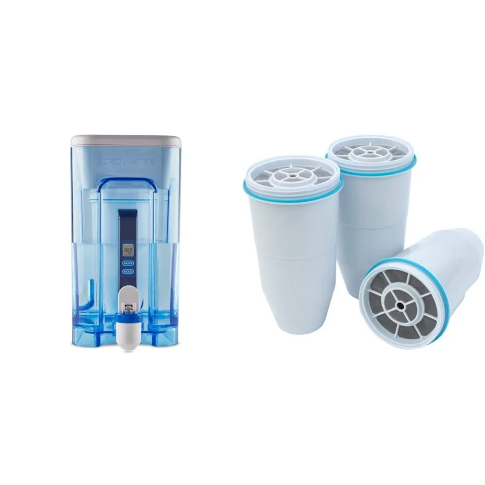 

22 Cup Ready-Read 5-Stage Water Filter Dispenser & Official Replacement Filter - 5-Stage Filter for Improved Tap Water Taste