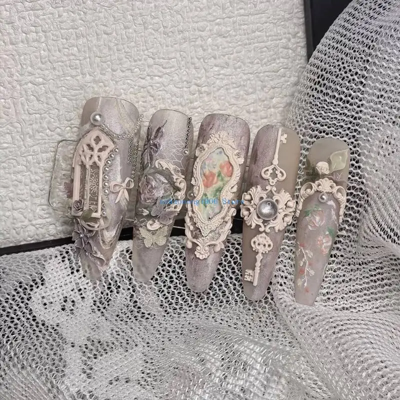 85LF قالب سيليكون لفن الأظافر ثلاثي الأبعاد منقوش بالزهور للصالون الاحترافي أو الاستخدام المنزلي