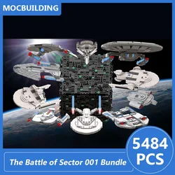 The Battle of Sector 001 Bundle Model Moc Building Blocks Diy Assemble Bricks Space UCS Enterprise Display Creative Toys Gifts