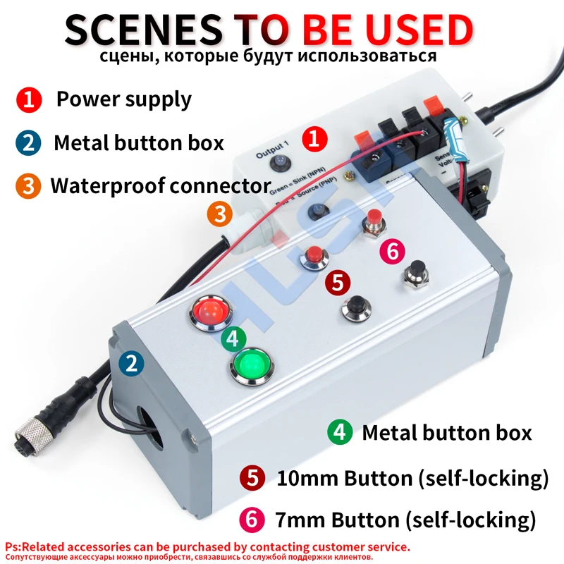 5PCS Mini Round  5mm/7mm/10mm Self-Lock /Momentary Push button Switches FBS-110 1NO1NC Black Red Green 0.5A/125V