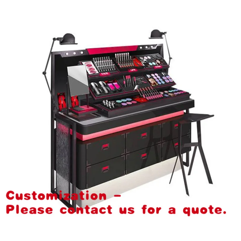 

Customize.Factory Direct Cosmetics Display Shelves with Mirror LED Lighting & Resistant-Store Display Stand