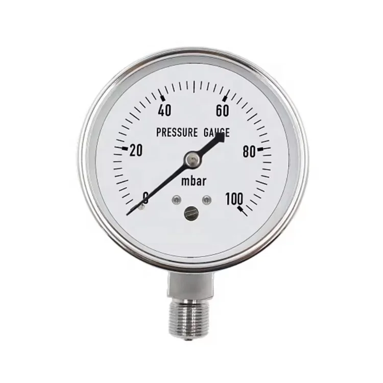 

For 60MM 100MM 0~100mbar liquid air gas pressure gauge mbar pressure gauge