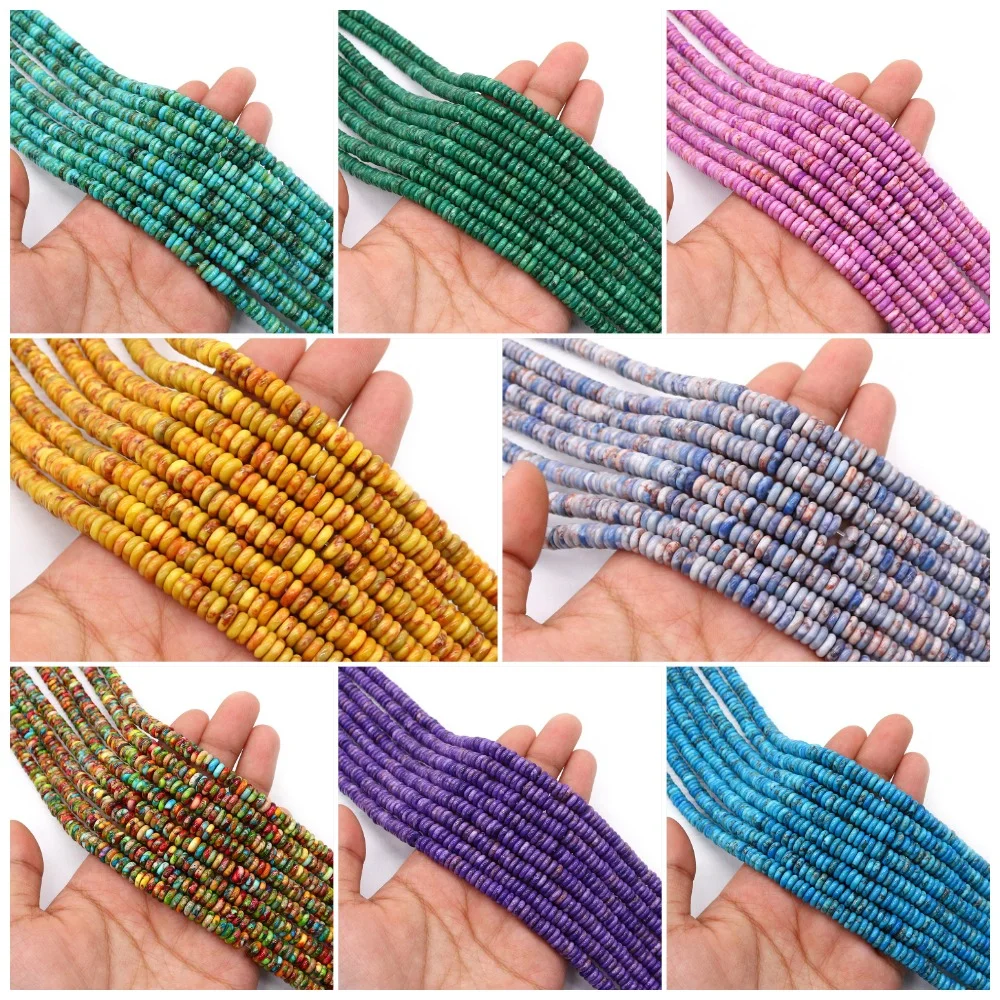 

Flat Round Dyed Imperial Stone Straight-hole Loose Bead 1strand For Handmade Vintage Necklace Bracelet Jewelry Component 6x6mm
