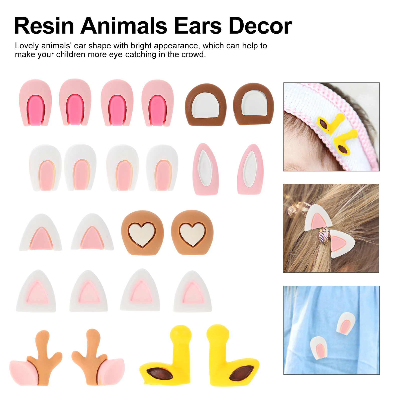 

12Pairs Resin Animals Ear Decoration DIY Phone Shell Supplies Hairband Accessories Handmade Craft Materials for