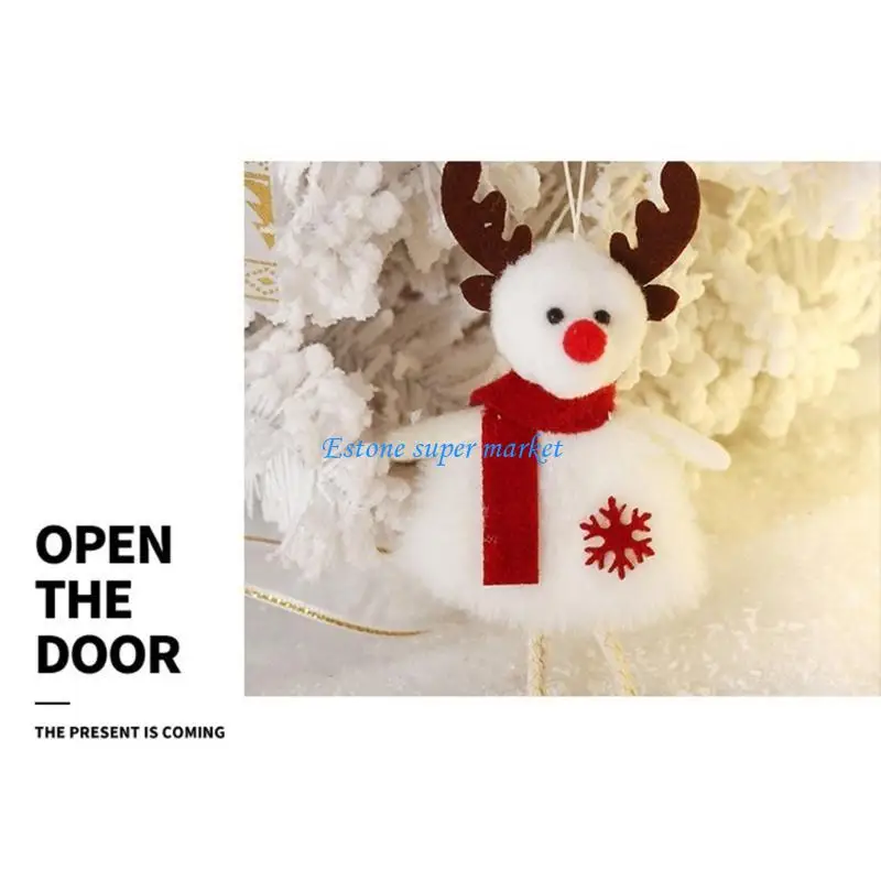 

090B 4Pcs Christmas Faceless Gnome Santa for Doll Decor Hanging Ornaments Holiday Dec