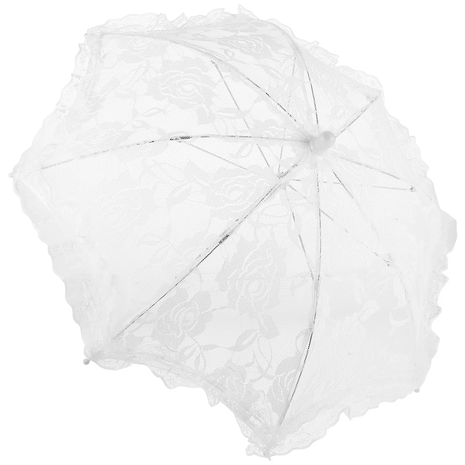 

White Lace Umbrella Elegant Romantic Vintage Parasol for Bride Wedding Photo Prop Festival Party Decorative Umbrella
