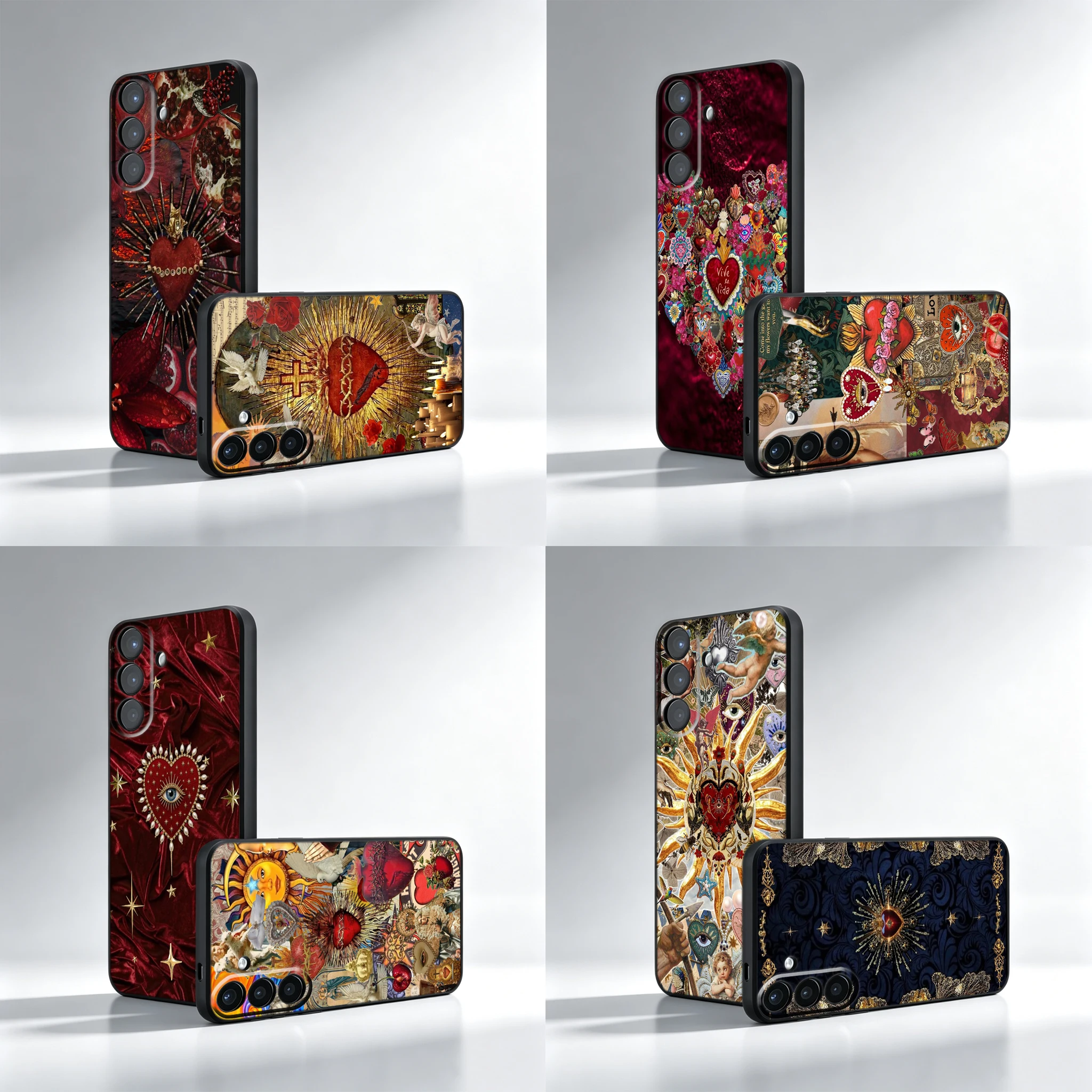 Valentines Sacred Heart Phone Case For Samsung A53 A52S A33 A32 A23 A22 A13 A12 A03S A02 Note 10 20 Ultra A73 A72 M22 M32 M33 A8