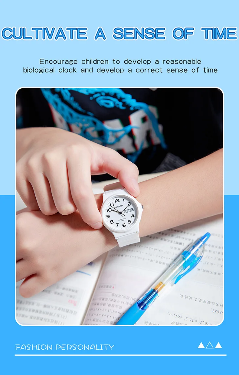 SANDA 9072 Personalized Casual Simple Waterproof Night Light Date Silicone Strap Youth Quartz Watch Men's and Women's Gifts