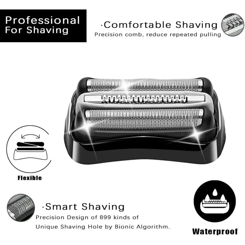عبوتان من رؤوس بديلة 32B لماكينات الحلاقة Braun Series 3، تناسب 310s/3010s/3040s/3050cc إلخ. الاستخدام الرطب والجاف، العناية بالرجال