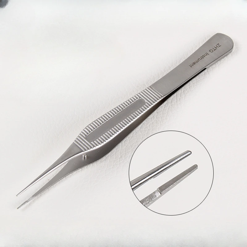 Adson Tissue Forceps sem Dentes, Instrumentos Cirúrgicos, Pinças de Sutura, 12,5 cm