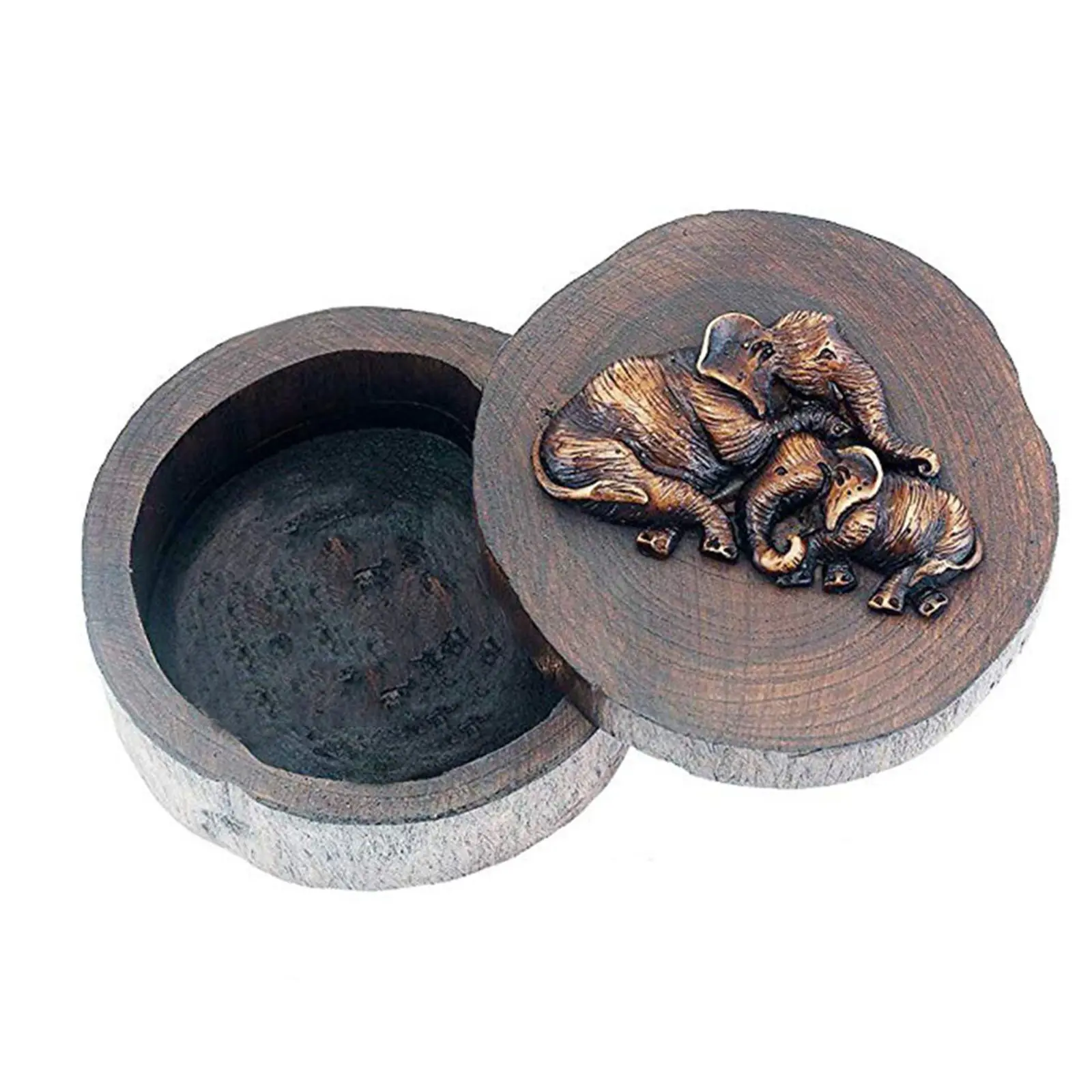 Handmade Natural Elephant Jewelry Box Rotatable Lid Storage Organizer Decorative Wooden Jewelry Storage Case Gift