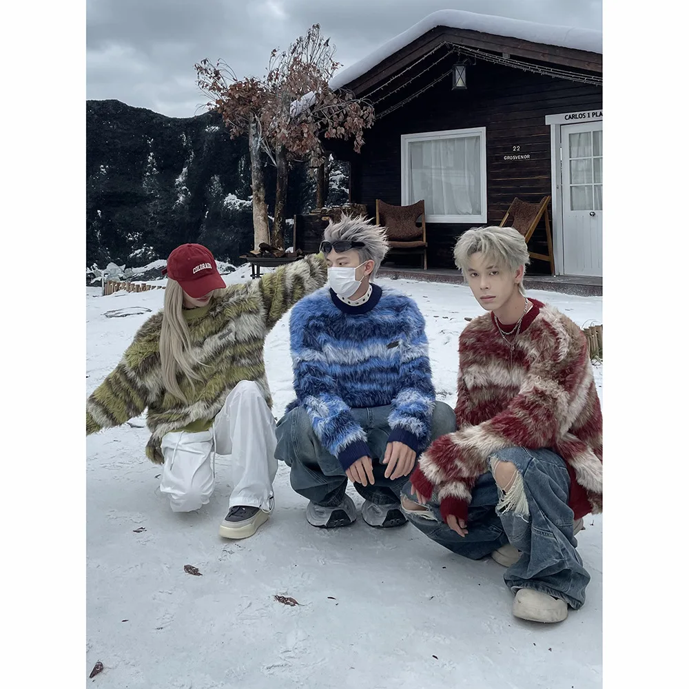 Unisex Knitting Sweater 2025 Autumn Winter New Men's Retro Sweater Soft Cozy Crew Neck Loose Lazy Casual Knit Outerwear