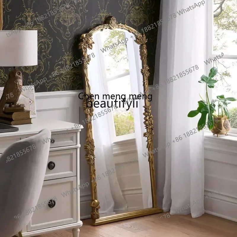 cn8617 LHY ss26 Frenchfloor-to-ceiling medieval full-length mirror wall-mounted wall classical entrance art carving household fu