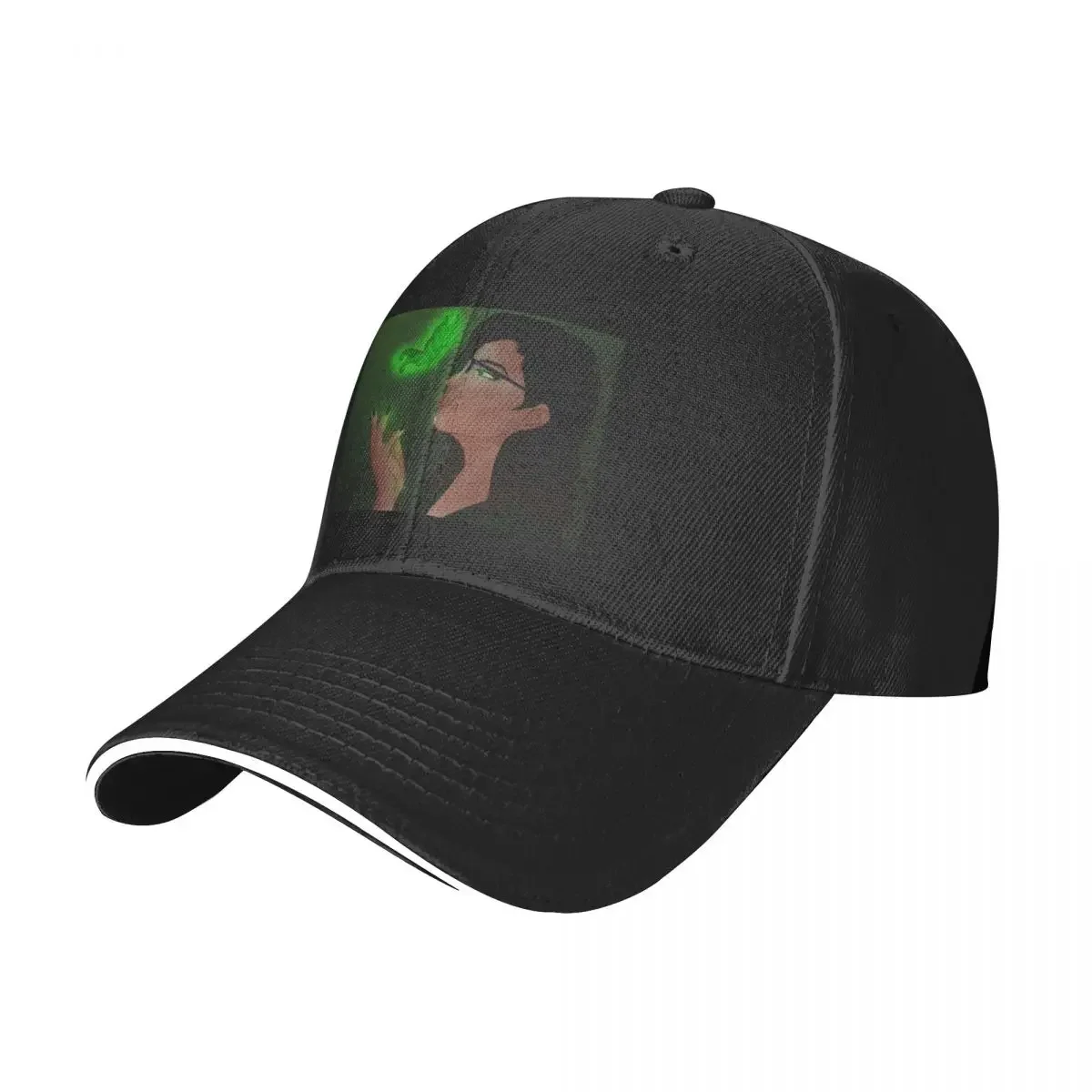 Illusion of glowing green butterfly emerges from hand Baseball Cap Kids Hat New Hat Icon Trucker Hat Girl'S Hats Men's