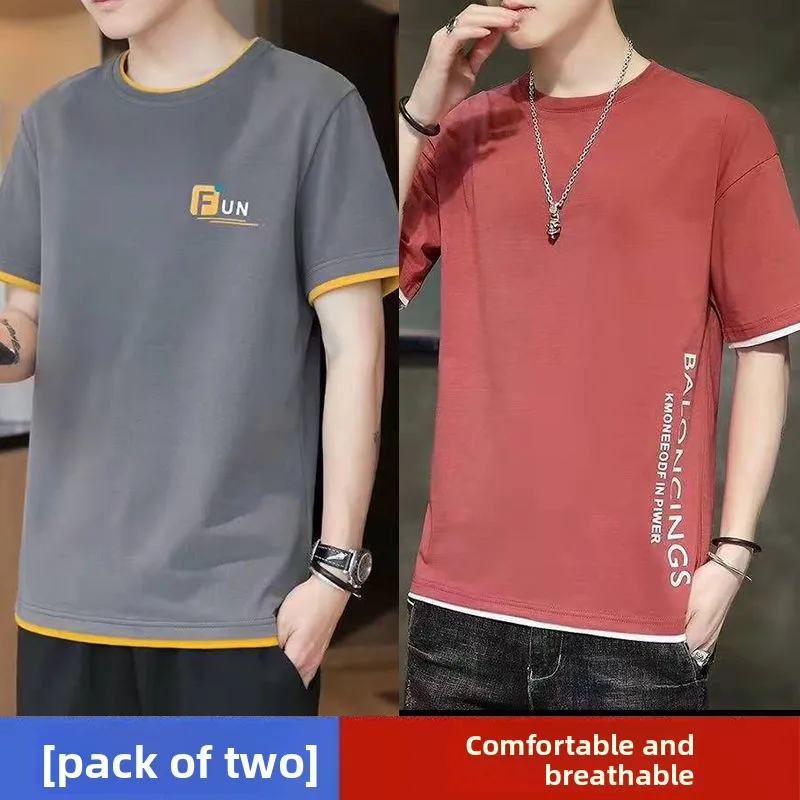 

Летняя приталенная футболка ort Sve, мужская новинка 2024, модный свободный топ, повседневная спортивная одежда для молодежи