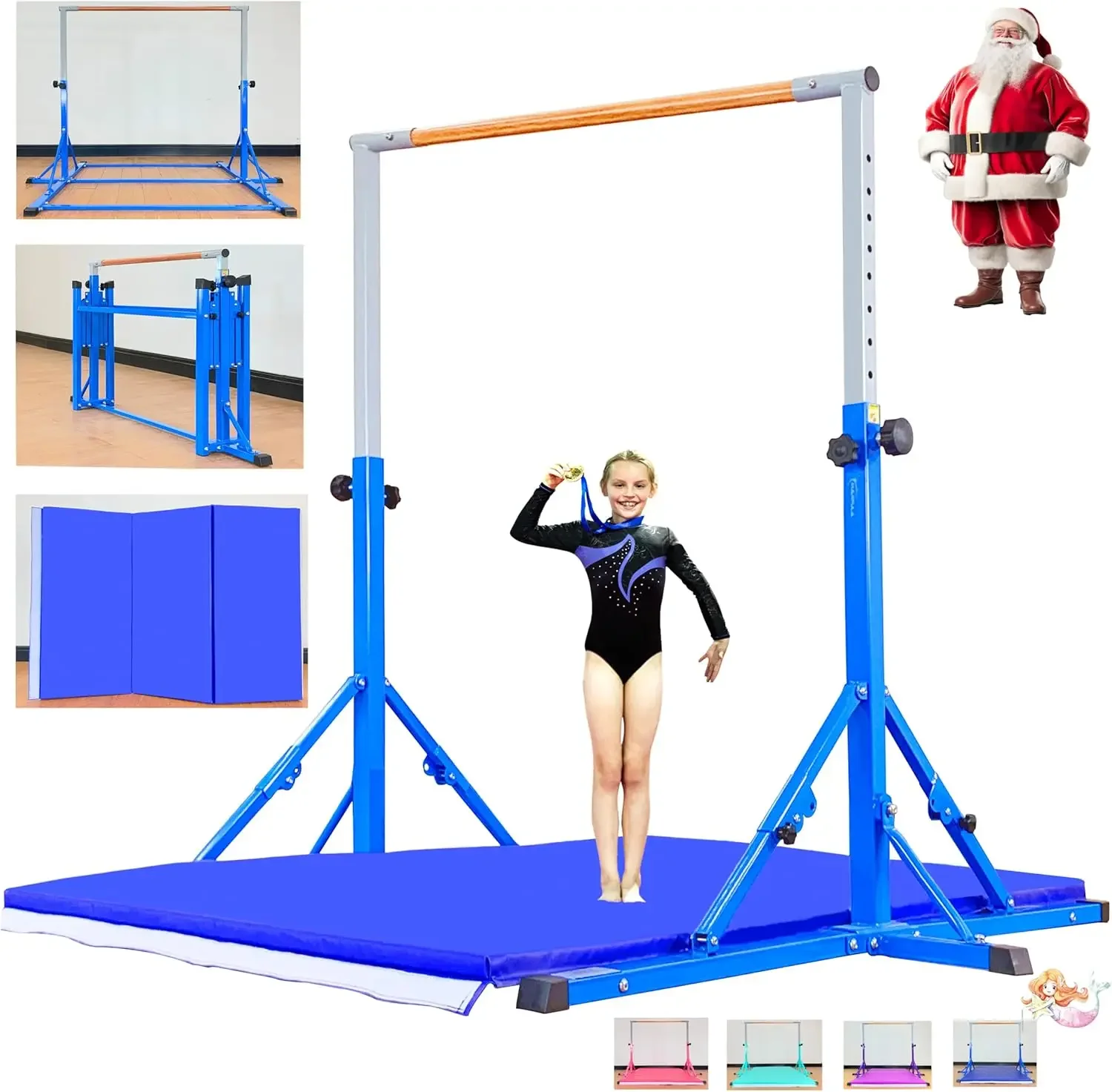 

Bar For Kids and Teenage Ages 3-25 5 FT / 6 FT Base Length Height Gymnastic Kip Bar Horizontal Bar For