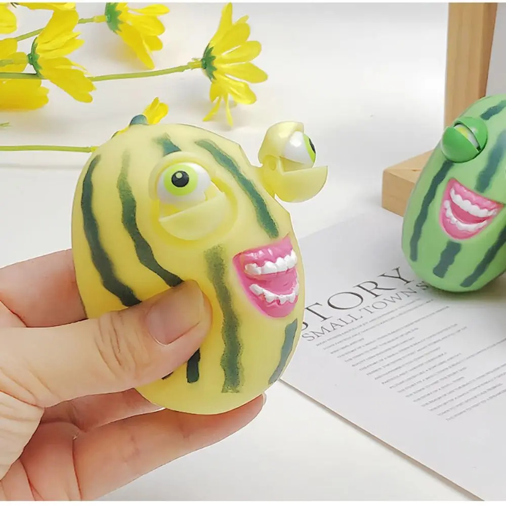 Slow Rebound Watermelon Pinch Toy Explosive Eye Watermelon Strips Eyes Popping Out Toys Soft Cartoon Children Toys