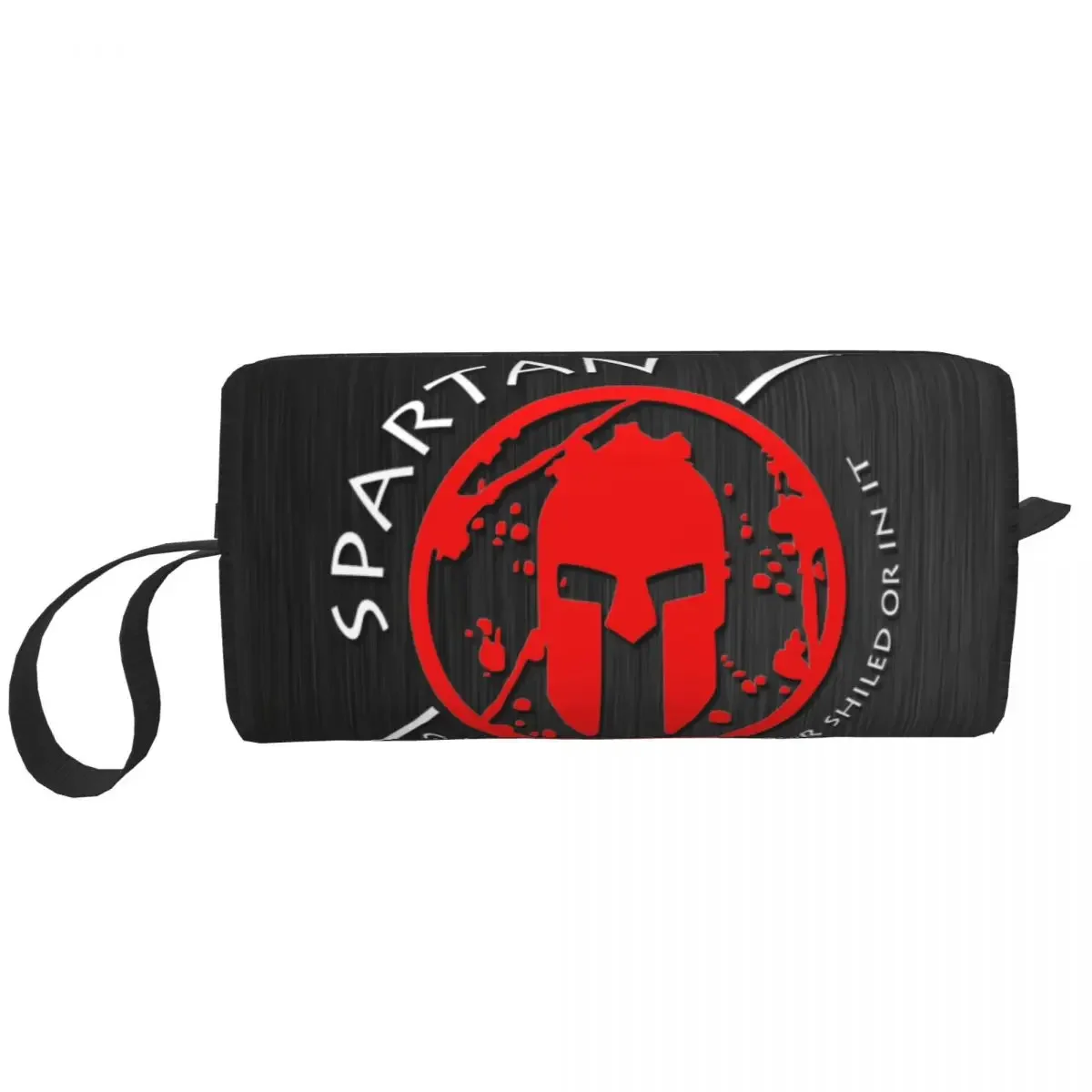 Custom Travel Spartan Race Sparta Spirit Toiletry Bag Fashion Cosmetic Makeup Organizer for Women Beauty Storage Dopp Kit Box