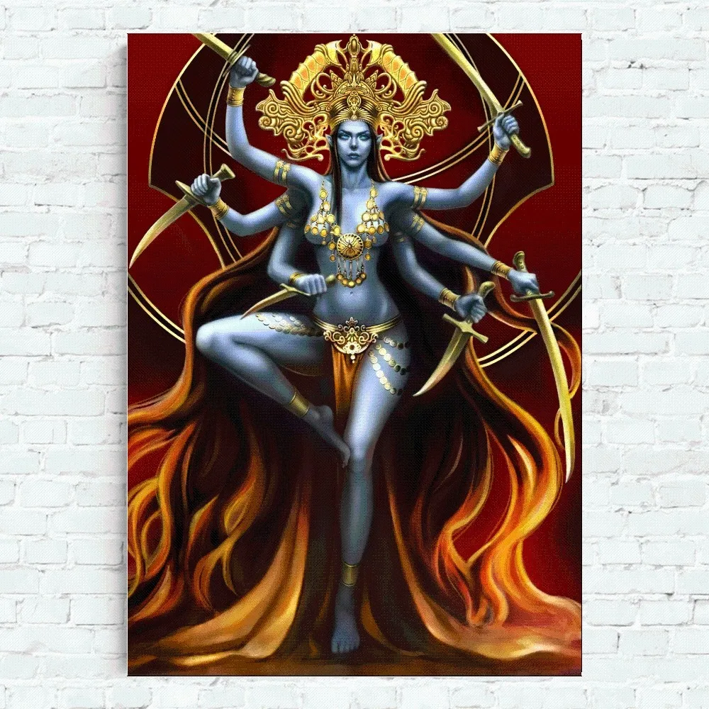 Goddess Kali Jay Maa Godde  Mahakaali Poster Home Office Wall Bedroom Living Room Kitchen Decoration Painting