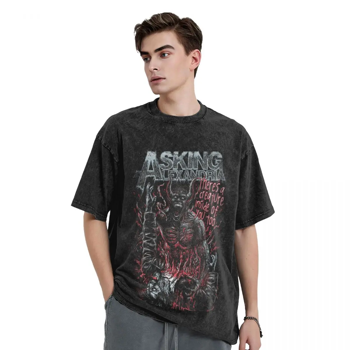 Asking Alexandria T-Shirt vintage designer shirts slim fit t shirts for men