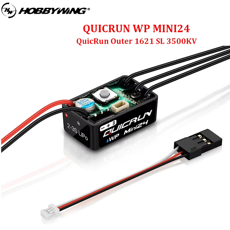 HOBBYWING QUICRUN WP-MINI24 25A ESC Outer 1621SL 3500KV Motor Brushless Sensorless Combo Per For 1/24 RC Model Car Crawler