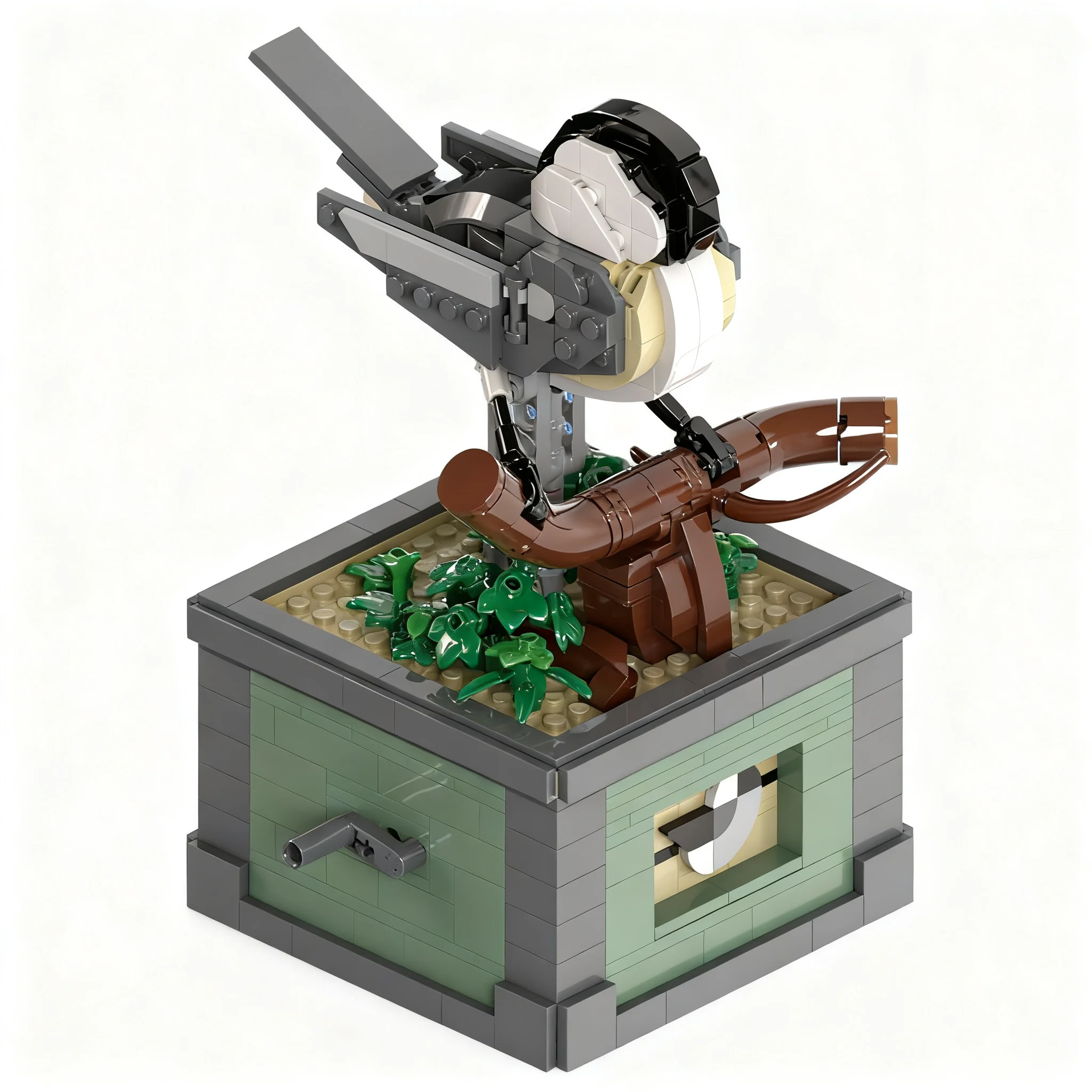681pcs MOC Creator Expert MACHINA ANIMATA: BLACK-CAPPED CHICKADEE Model Christmas Gift Home Decor Desk Display Shelf Accent
