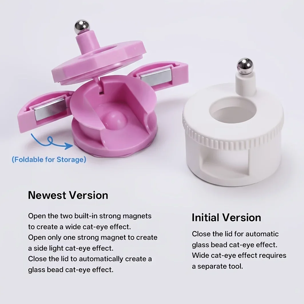 Rotating Cat Eye Nail Art Magnet, Super Strong Automatic Magnet for Glass Bead Gel Polish French Manicure, Beginner Friendly
