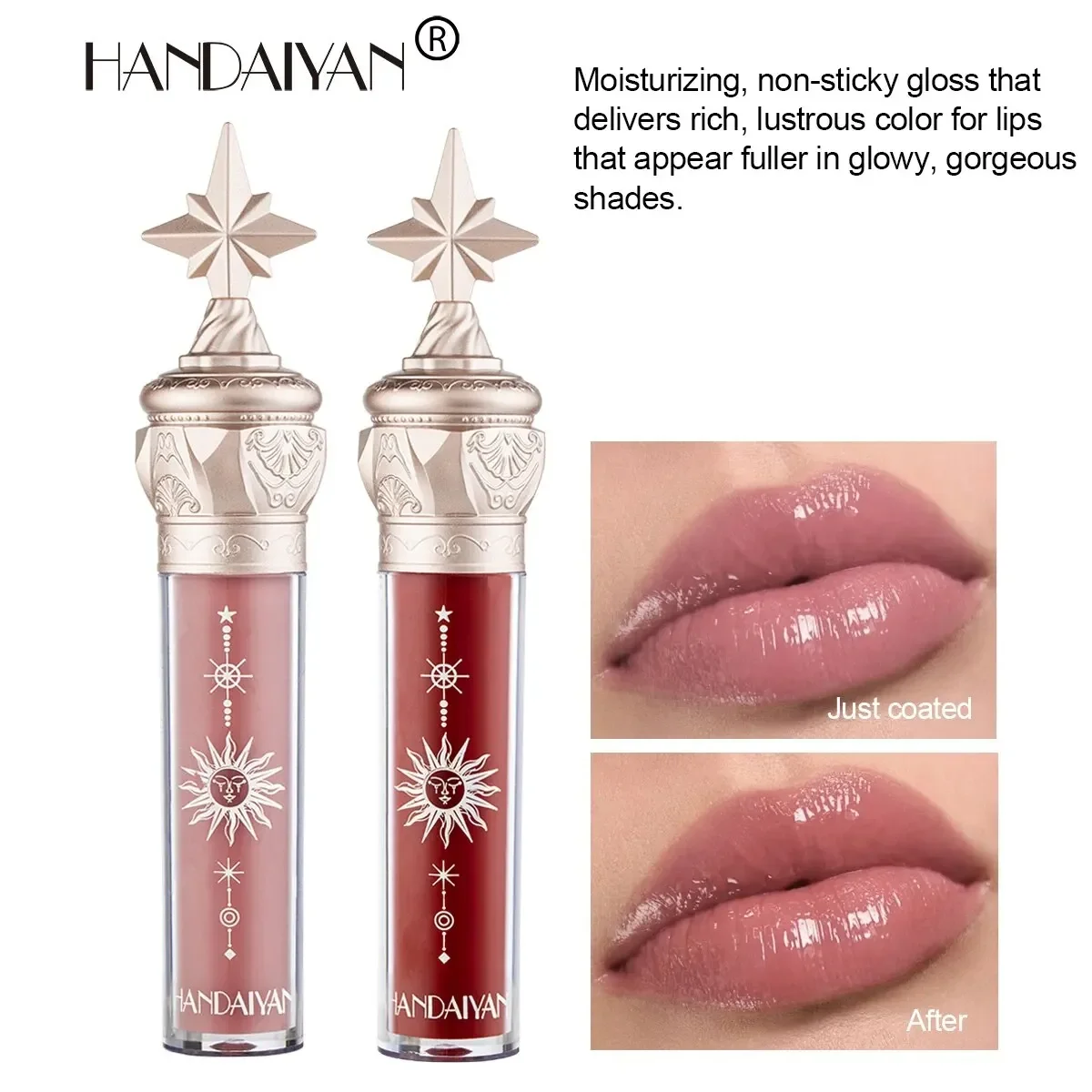 HANDAIYAN-Rouge à lèvres hydratant, longue tenue, miroir, liquide, maquillage, cosmétiques