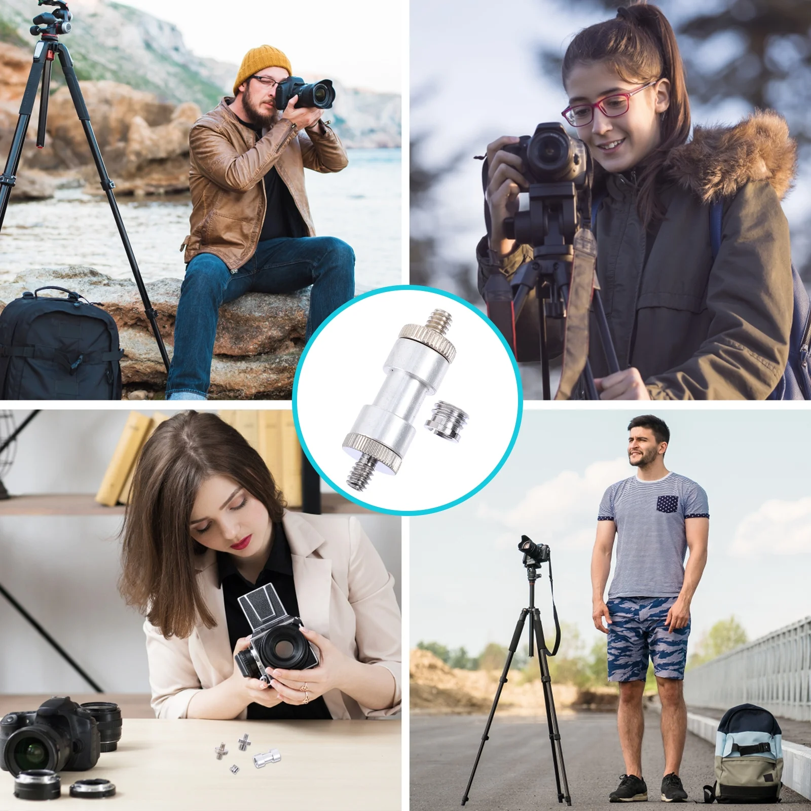 

1 set 1 Set Camera Screw Adapter Kit Universal Threaded Mount For Tripod Monopod Light Stand Durable Replacement Screws For
