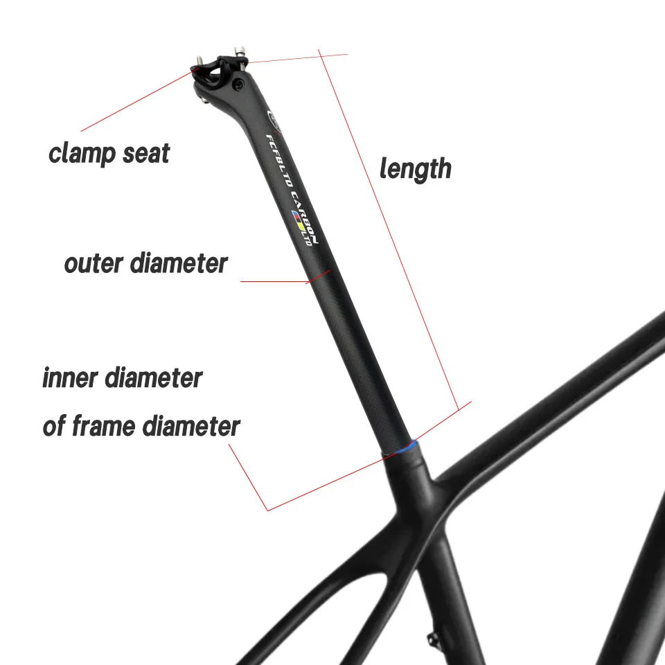 FCFB Carbon Seatpost black road bike mountain bike bicycle back seat post  offest 20mm 27.2/30.8/31.6mm bike frame parts