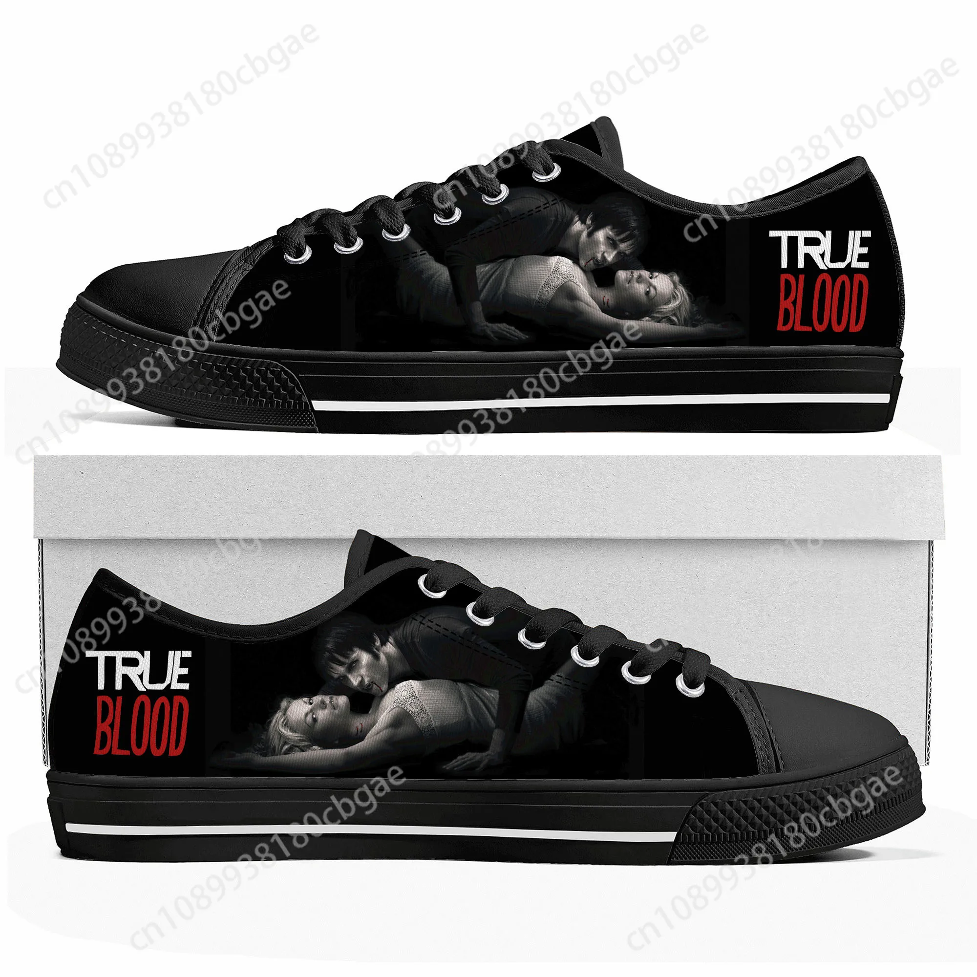 True Blood Low Top Sneakers Mens Womens Teenager Anna Paquin Stephen Moyer Canvas Sneaker couple Casual Shoes Custom Made Shoe