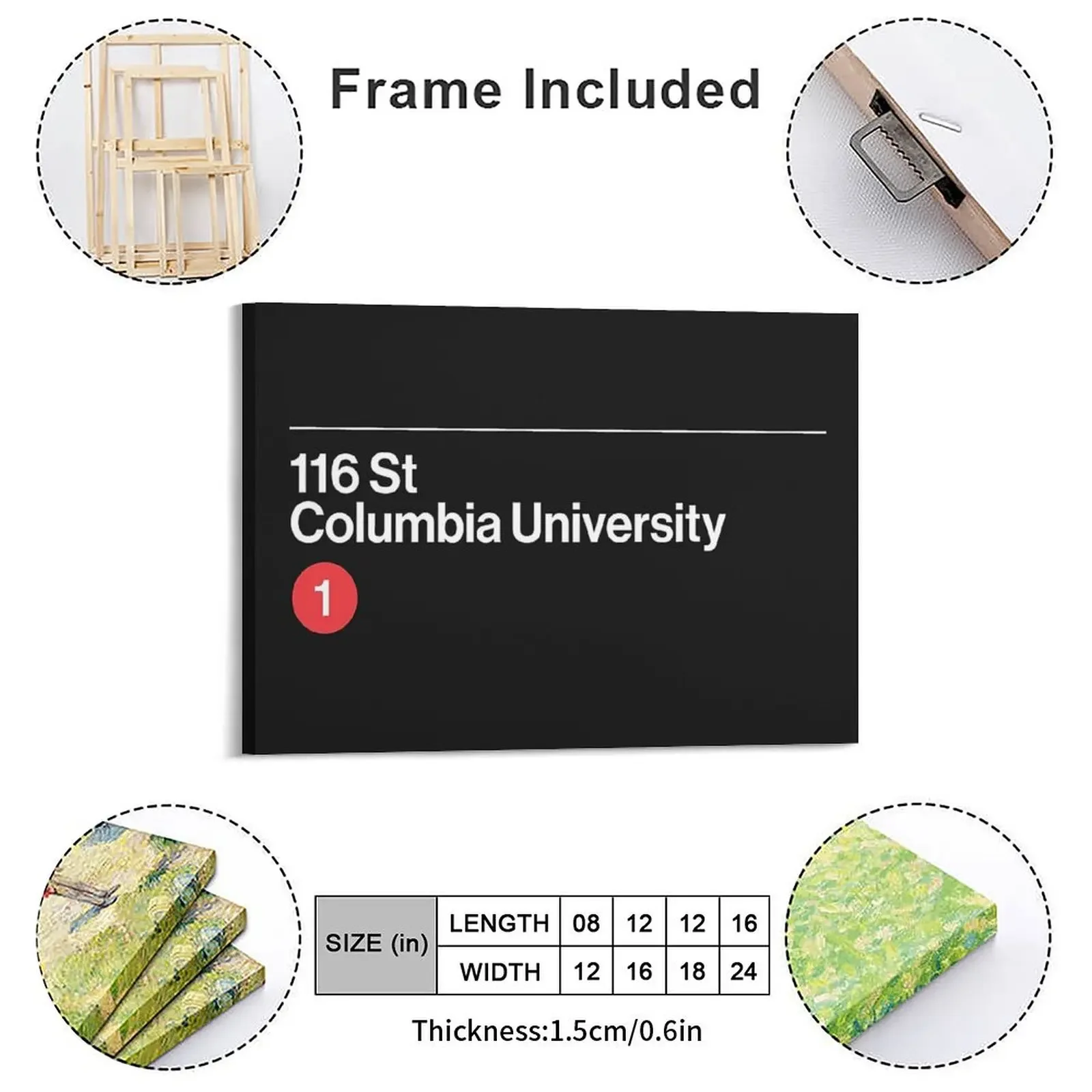 116 St Columbia University Station Canvas Painting Poster Club Designing Character Cinema Create Framed Wall Paintings