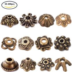 NBEADS Round Alloy Bead Caps, estilo tibetano, sem cádmio, sem níquel, sem chumbo para espaçador, pulseiras de jóias DIY, 50-200pcs