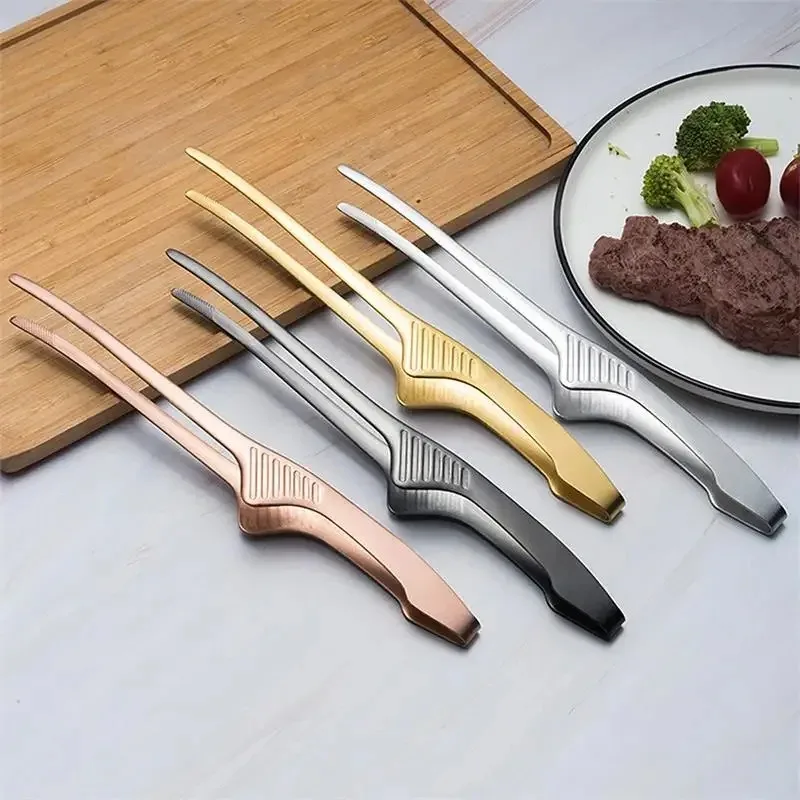 Multifuctional Barbecue Metal Anti-slip Clips Delicate Food Clips Self-standing Tongs Clamp Kitchen Gadgets Barbecue Accessories