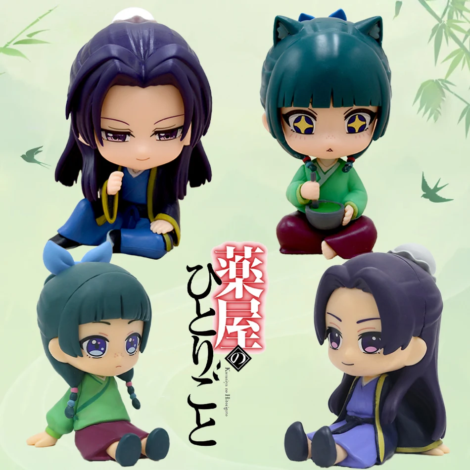 Versión Q The Apothecary Diaries Maomao Jinshi Mini figura periferia de animé Kawaii juguetes sentados adornos de coche de escritorio regalos de modelismo