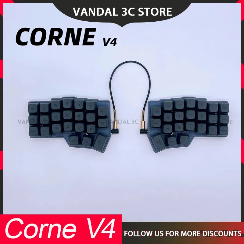 Corne V4 Split Keyboard Kit Support Vial Wired Rgb Custom Hot Swap Ergonomic Gaming Left And Right Handed Mechanical Keyboards