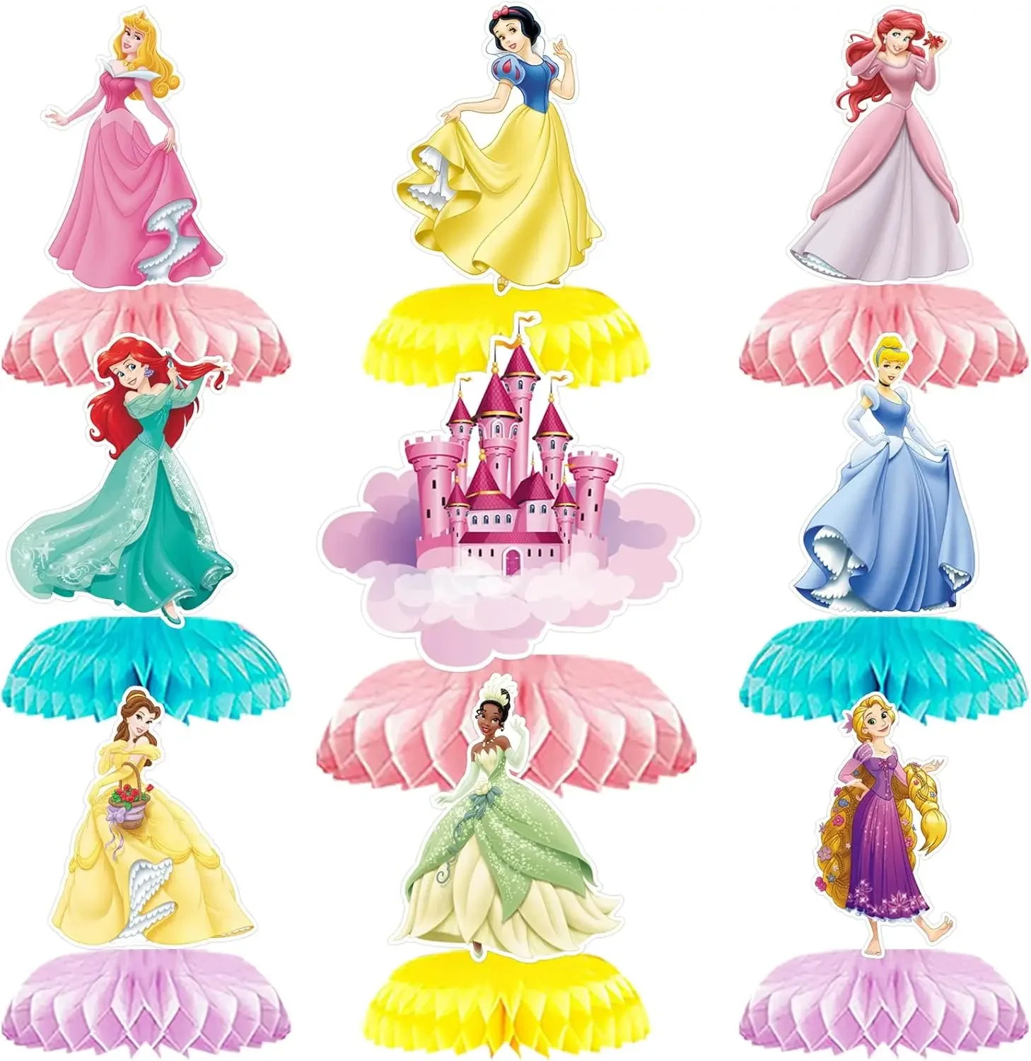 Prinses Verjaardagsfeestje Decor Meisjes Partij Ballonnen Servies Plaat Cake Topper Meisjes Verjaardag Photo Booth Baby Douche Decoratie