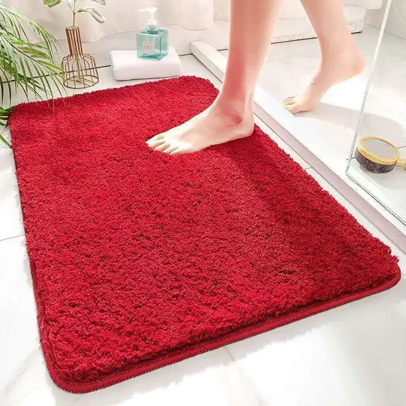 Water absorbtion anti slip bathroom mat thickened bathroom carpet long hair carpet machine washable durable toilet mat 40x60cm