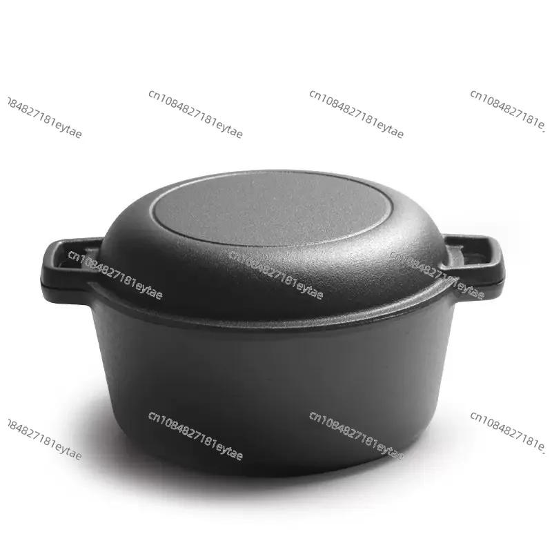 Cast iron 26cm dual-purposedouble-purpose frying saucepan thickened uncoated binaural pan