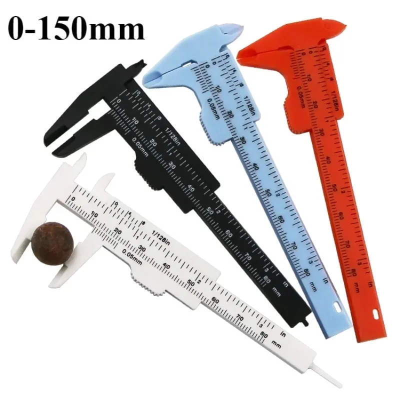 80/150mm Double Rule Scale Plastic Vernier Caliper Student Dial Gauge Micrometer Measuring Ruler Inside Diameter Depth Meter