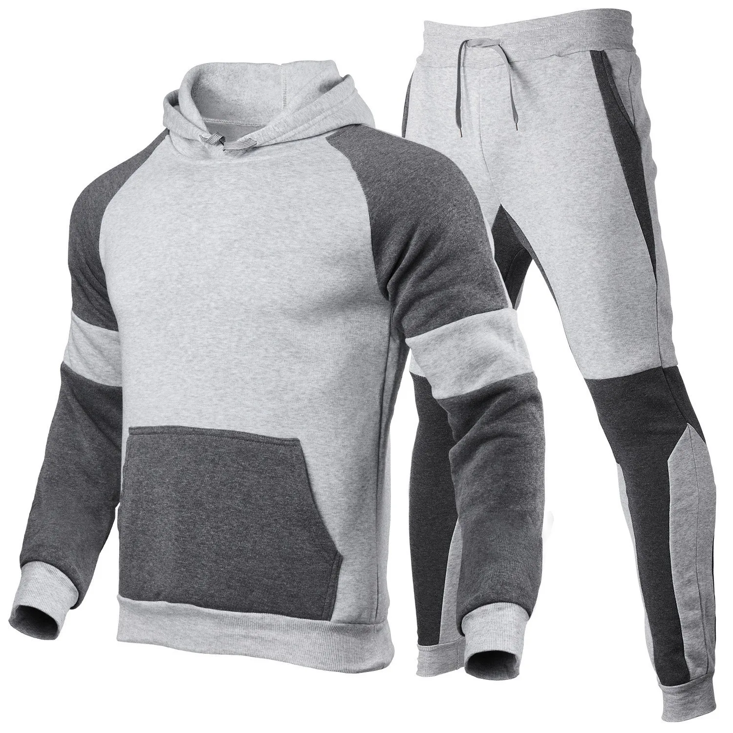 2026 Europäisch-Amerikanisches Herren Zweiteiler-Set mit Kapuze Langarm-Oberteil Jogginghose Mode Fitness Jogging Aerobic Freizeit Sport – Detail 6