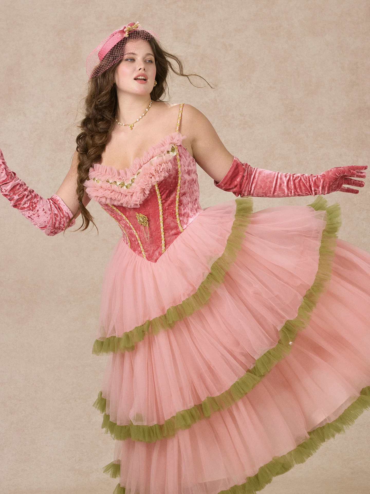 

Женская пышная юбка LaceMade больших размеров Dr Fibone розового цвета с вышивкой, свадебная, во французском стиле, А-силуэт