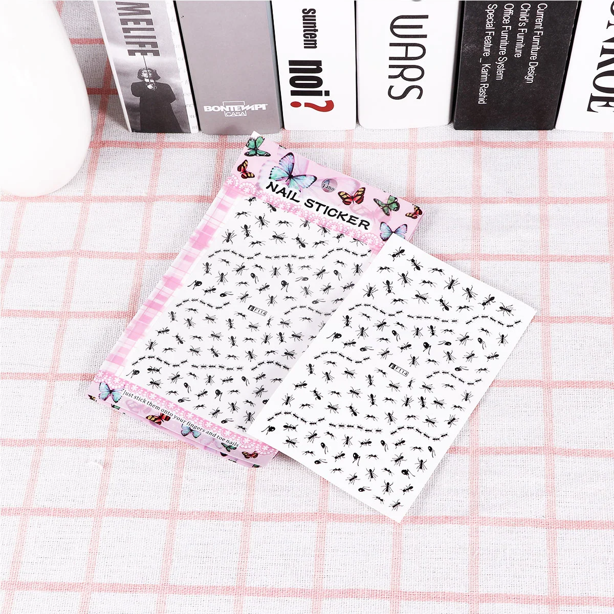 

4 Sheets Ant Nail Stickers Women Nail Decals Durable Material Creative Manicure Beauty Tools Fashionable Unique Appearance