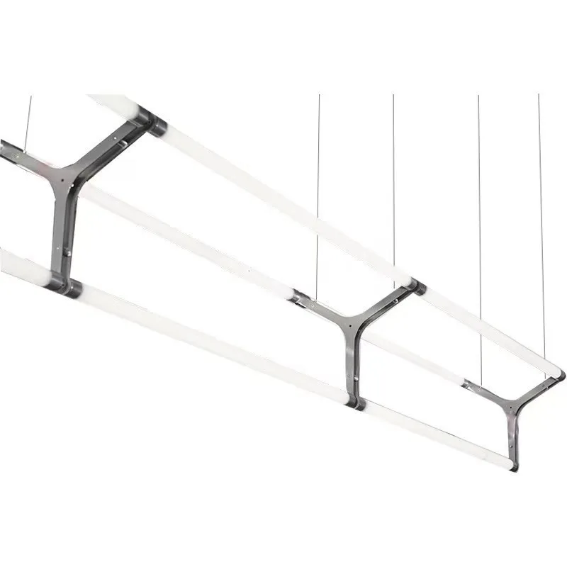 

Minimalist restaurant, maza chandelier, lobby lounge area, cash register, simple café, long strip combination project