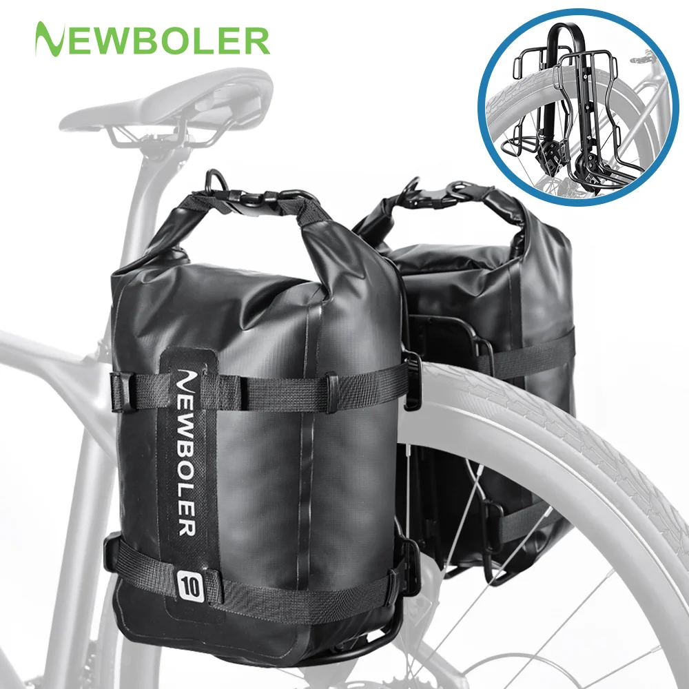 Gravel Bike Aluminum Alloy Bicycle Luggage Carrier Big 10L Capacity Waterproof Travel Bike Bag Bicycle Rear Seat Bag Bikepacking