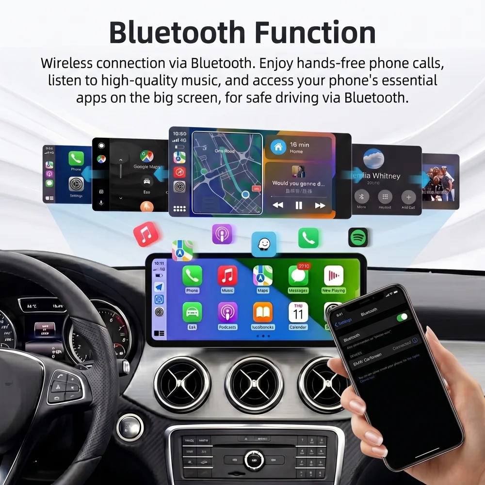 Pantalla Táctil Linux 2400*900P con CarPlay Inalámbrico y Android Auto para Mercedes Benz Clase A C W176 W205 CLA C117 GLA X156 GLC X253 Clase V W447 con Navegación GPS, WIFI, Bluetooth y Radio para Auto