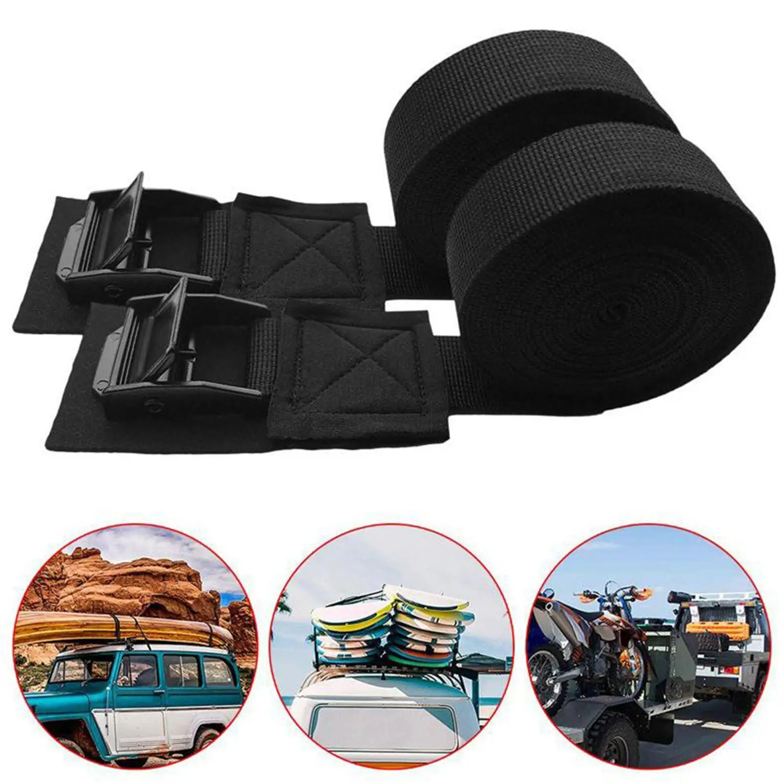 2x Tie Down Straps Belt Heavy Duty Luggage Car Cargo Truck Trailer Kayak Canoe