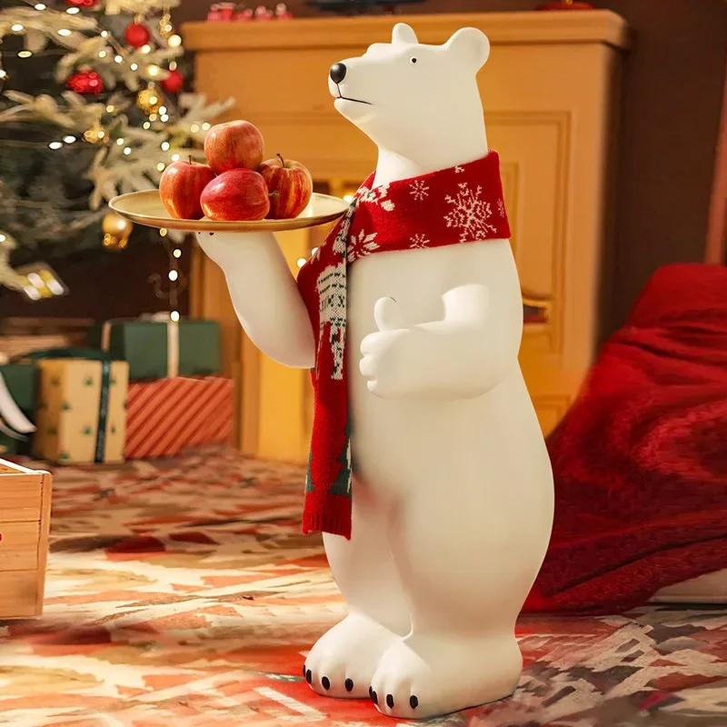New Year's Spring Festival Polar Bear Floor Ornament Large Living Room Store Christmas Decoration Soft Decoration Opening Gift