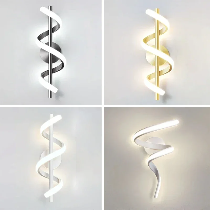 

LED Wall Lamp Luxury Black White Gold Wall Decorative Lights For Bedroom Bedside Living Room Corridor Stairs Home Indoor Sconces