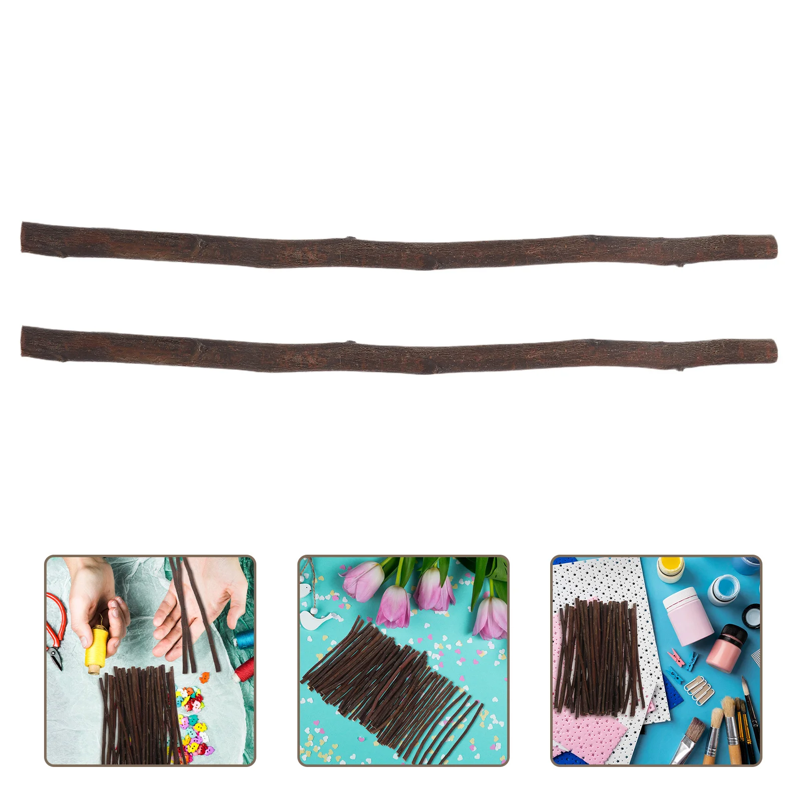 

50Pcs Natural Wood Twigs Sticks Polished DIY Crafts Gardening Photo Props Craft Accessories Wood Craft Sticks for Decorations